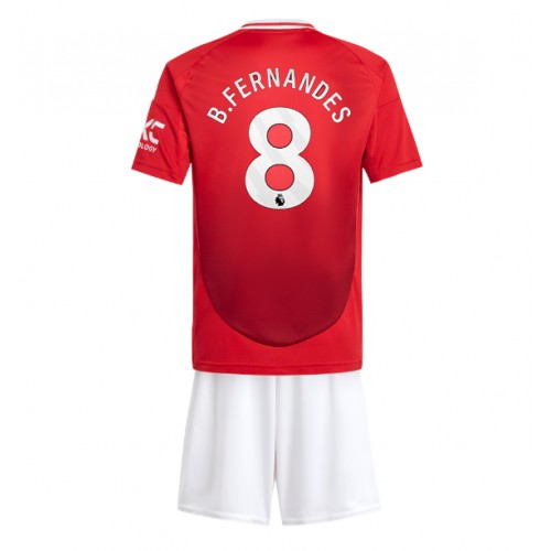 Dres Manchester United Bruno Fernandes #8 Domaci za djecu 2024-25 Kratak Rukav (+ kratke hlače)